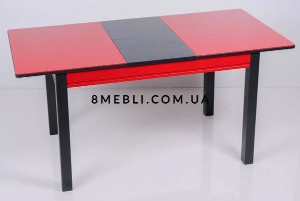 ➤Ціна 11 550 грн UAH Купити Стіл кухонний Омер-Нас 120х80(+40) стільниця glass червоний➤Червоний ➤Стіл обідній➤Remrofib➤0139REM фото
