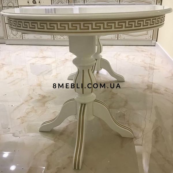 ➤Цена 32 040 грн UAH Купить Обеденный стол раскладной для гостиной 140х80(+40) из массива дерева лак слоновая кость ➤Слонова кістка ➤Столы классические➤Nalp➤289PLN фото