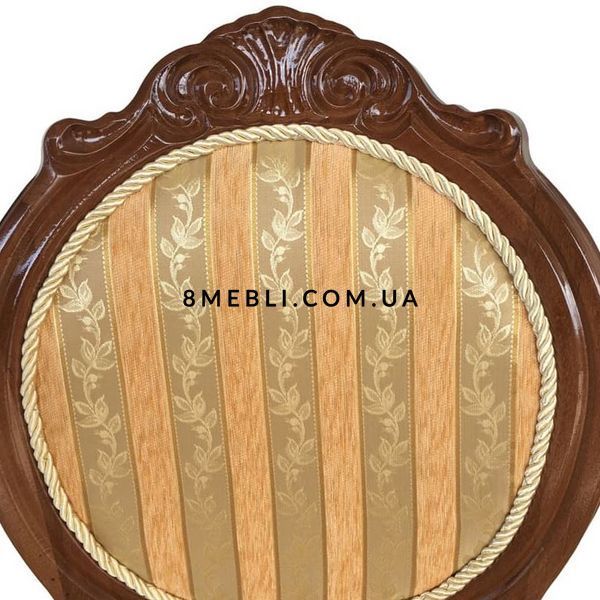 ➤Цена 14 220 грн UAH Купить Стул с круглой спинкой с резным узором 48х50х103 мягкий на деревянных ножках лак орех темный ➤ ➤Стулья деревянные➤Nalp➤606PLN фото