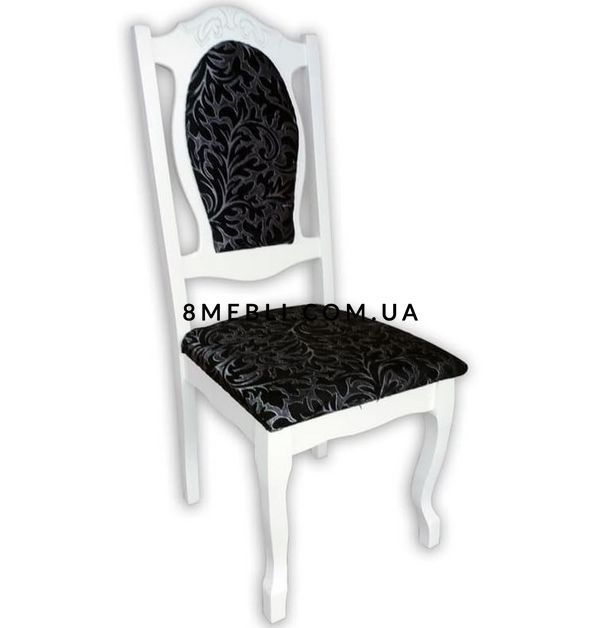 ➤Ціна 4 230 грн UAH Купити Дерев'яний стілець 46x45x110 з різьбленим м'яким візерунком лак білий➤Білий ➤Традиційні стільці➤Nalp➤691PLN фото