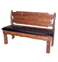 ➤Цена 8 850 грн UAH Купить Диван садовый деревянный Тналта с мягким сиденьем 240 ➤горіх темний ➤Лавка под старину➤МЕКО➤0076МЕКО1 фото