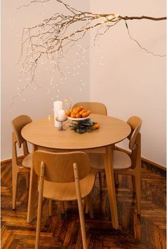 ➤Ціна 20 985 грн UAH Купити Комплект стіл Рам D100(+40) + стільці Ulul 4 шт natural лак➤Дуб рустикальний ➤Комплект стіл та стільці➤Kulvpa➤1267PAV фото