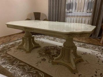 ➤Ціна 26 318 грн UAH Купити Стіл розкладний Калин 200х100(+40+40) на фігурних опорах ivory 2➤Слонова кістка + патина ➤Стіл обідній➤Еко➤0084SEN фото