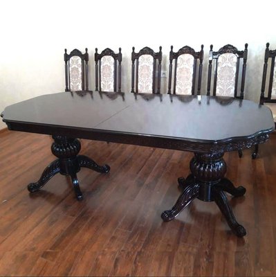 ➤Ціна 46 350 грн UAH Купити Великий стіл у вітальню 180х100(+50х2) лак темний горіх➤Темний горіх ➤Класичні➤Nalp➤199PLN фото