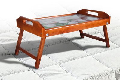 ➤Ціна 1 792 грн UAH Купити Столик для їжі в ліжку 55х32х h15 дерев'яний зі склом принт тюльпани лак яблуня➤Яблуня ➤Стіл для сніданку➤Kit➤013DRB фото