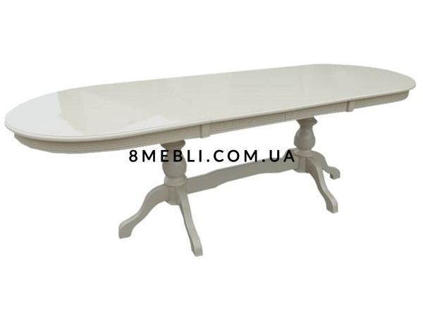 ➤Цена 32 040 грн UAH Купить Овальный стол для гостиной раскладной 140х80(+40) из массива дерева лак белый ➤Белый ➤Столы классические➤Nalp➤286PLN фото