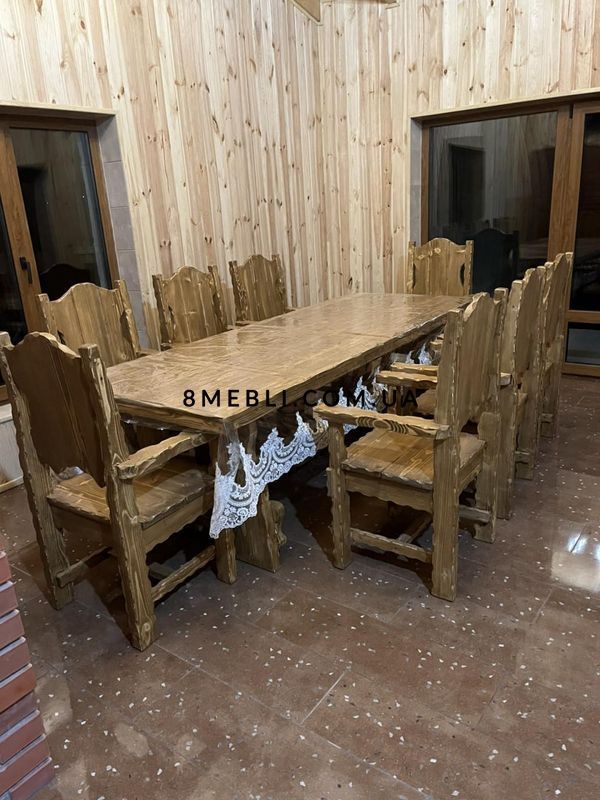 ➤Ціна 4 155 грн UAH Купити Дерев'яне крісло під старовину з підлокітниками Мрія➤горіх світлий ➤Стілець садовий➤МЕКО➤241ST фото