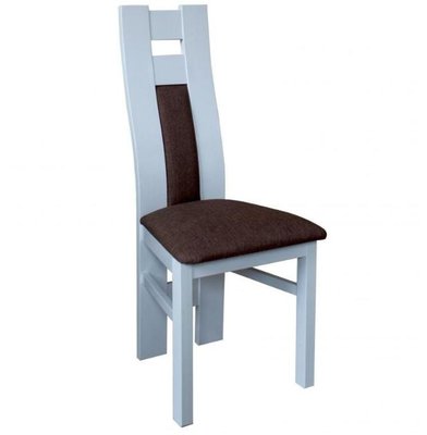 ➤Ціна 3 225 грн UAH Купити Дерев'яний стілець з високою спинкою 40x46x100 м'який лак білий➤Білий ➤Стільці дерев'яні ➤Nalp➤955PLN фото