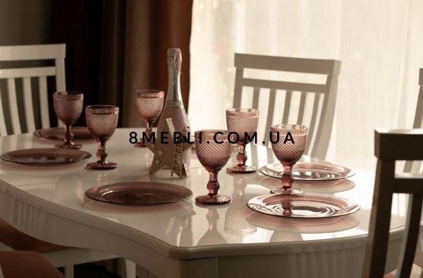 ➤Цена 30 336 грн UAH Купить Комплект стол Зикрам 160х92(+44) со стульями 6 шт спинка твердая ваниль ➤Бежевый ➤Обеденный стол и стулья➤okram➤3030okram фото