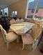 Стіл із різьбленою стільницею Калин білий патинований 200х100+40+40 0118 фото 3
