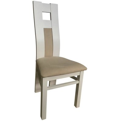 ➤Ціна 3 225 грн UAH Купити Дерев'яний стілець з високою спинкою 40x46x100 м'який лак слонова кістка➤Слонова кістка ➤Стільці дерев'яні ➤Nalp➤955PLN фото