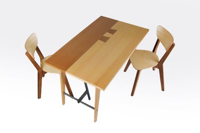 ➤Ціна 20 328 грн UAH Купити Комплект для обідньої зони дерев'яний стіл обідній 120х75 зі стільцями 4 шт➤горіх + ясен ➤Кухонний стіл та стільці комплект➤Kit➤028LOF фото