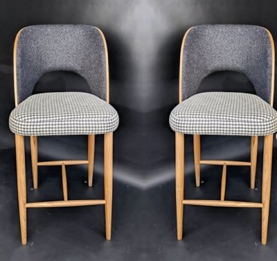 ➤Ціна 6 056 грн UAH Купити Барний стілець м'який 44х44х117 на дерев'яних ніжках M0046 тканина беж➤Бежевий ➤Стільці барні➤lebem➤192ММЕ фото