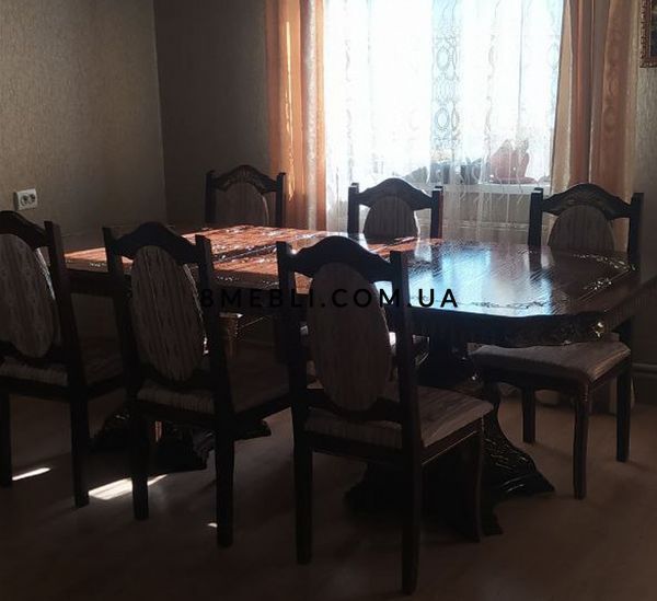 ➤Цена 23 885 грн UAH Купить Стол обеденный раскладной Калин темный орех + патина 200х100+40+40 ➤Коричневый ➤Стол обеденный ➤Еко➤133,3СТ фото