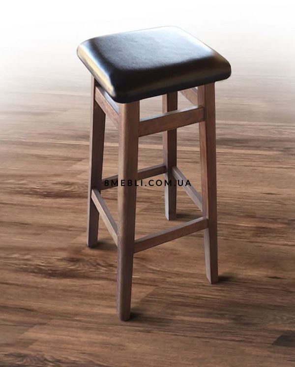 ➤Ціна 1 575 грн UAH Купити М'який барний стілець без спинки дерев'яний D40хh80 горіх➤Горіх ➤Стільці барні➤Kit➤077SMR фото