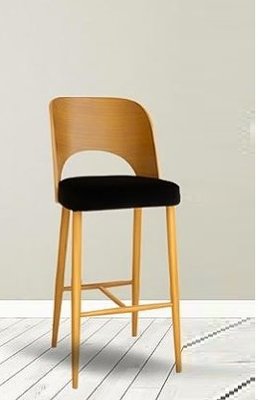 ➤Цена 6 056 грн UAH Купить Барный стул мягкий 44х44х117 на деревянных ножках M0046 ткань черный ➤Черный ➤Стулья барные➤lebem➤192ММЕ фото
