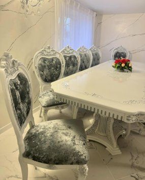 ➤Ціна 9 952 грн UAH Купити Стілець дерев'яний для вітальні з різьбленою спинкою білий 2➤White ➤Стільці дерев'яні ➤Rotanes➤2322SEN фото