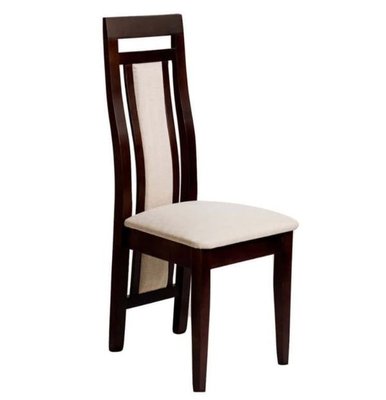 ➤Ціна 3 150 грн UAH Купити Обідній стілець з високою спинкою 40x46x100 дерево натуральне м'яке лак темний горіх➤Темний горіх ➤Стільці дерев'яні ➤Nalp➤959PLN фото