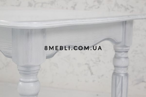 ➤Цена 11 547 грн UAH Купить Стол деревянный раскладной с резьбой на ножках 85х140+40 слоновая кость + патина ➤Слонова кістка ➤Стол обеденный ➤Kit➤015PLR фото