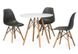 Комплект стол круглый D80 МДФ белый + стулья лофт пластик коричневый 4 шт 001K_JASK фото 1