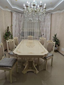 ➤Ціна 41 128 грн UAH Купити Комплект стол 200х100(+40х2) + стулья 6 шт білий➤Слонова кістка ➤Комплект стіл та стільці➤Nerb➤3060СТ.0 фото