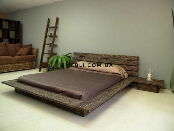 ➤Ціна 11 155 грн UAH Купити Ліжко дерев'яне 160х200➤Темний горіх ➤Ліжко під старовину➤Еко➤179ST1 фото