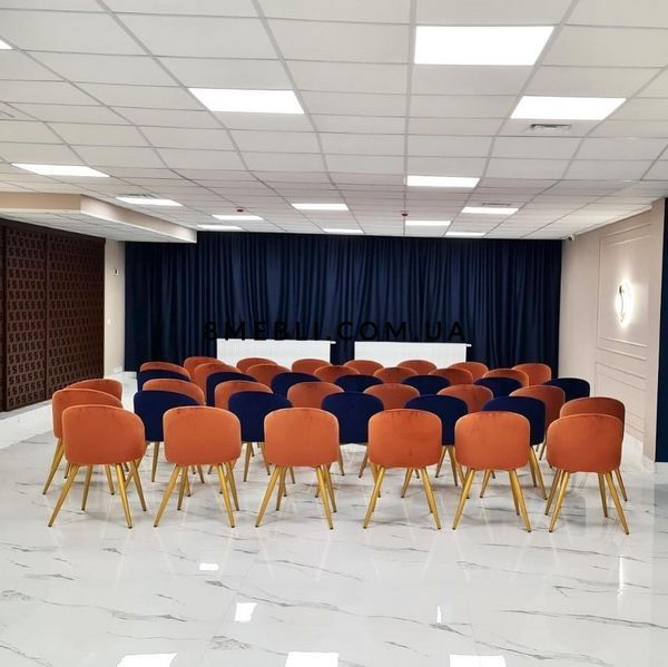 ➤Цена 6 210 грн UAH Купить Стул кресло с круглой спинкой 47x45x75 ткань оранжевая 2 ➤Коричневый ➤Стул кресло мягкое➤Nalp➤2049PLN фото