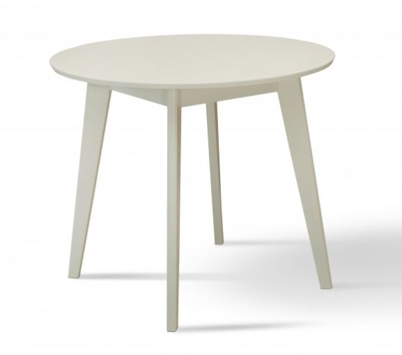 Білий стіл круглий нерозкладний D90 дерев'яний