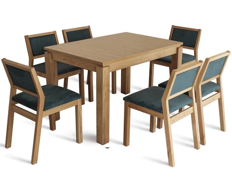 Комплект стіл обідній розкладний 120x80 (+40) + стільці з високою спинкою шт 