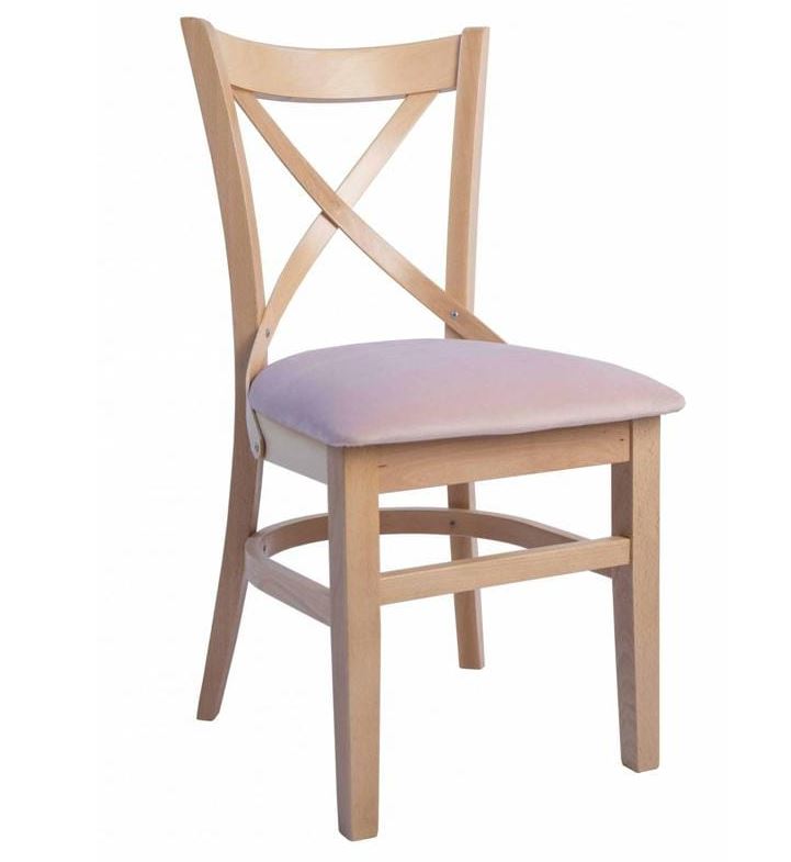 Кухонний стілець 42x43x87 із натурального дерева спинка хрестоподібна