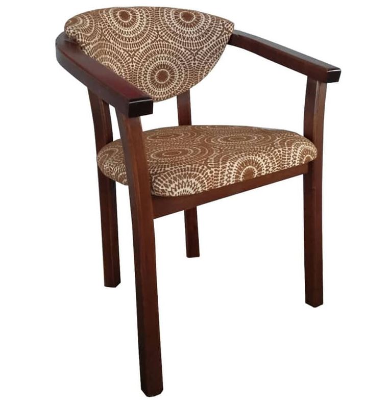 Стілець крісло з дерев'яними підлокітниками 56x57x76 натуральне дерево