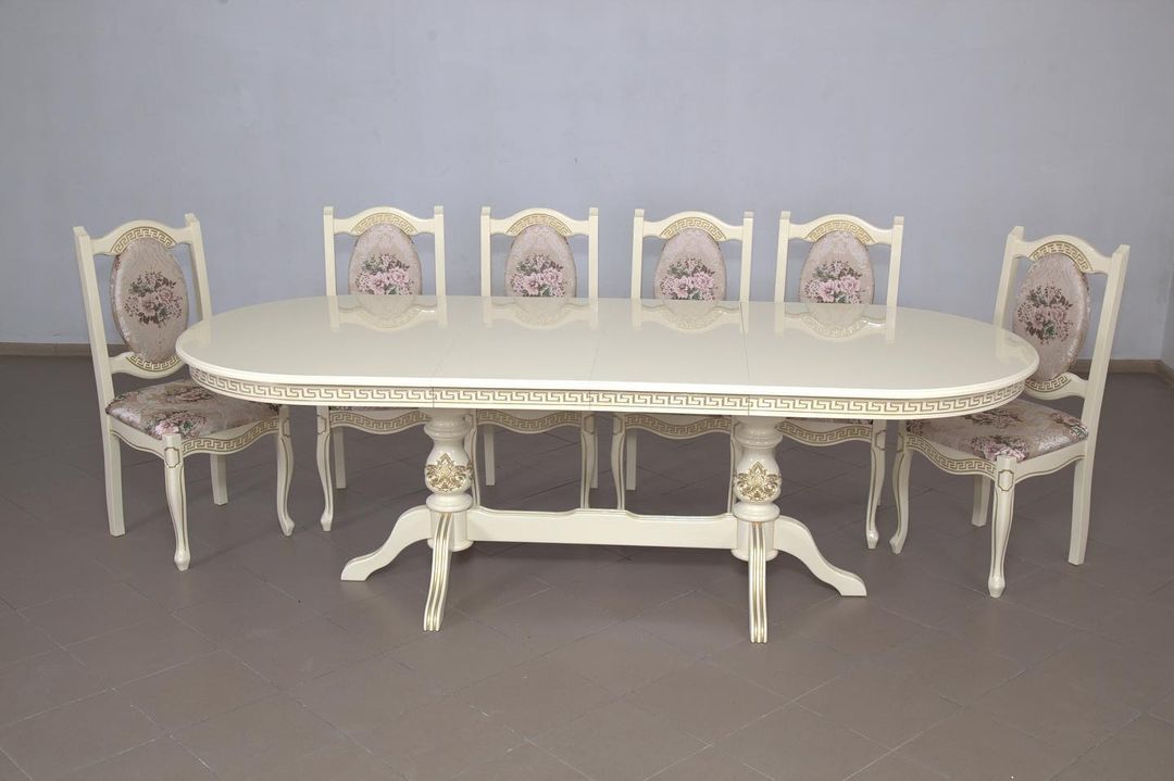Стіл овальний Лусник 1 розкладний ivory