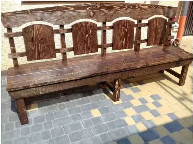Комплект деревянный Полиевкт стол 200х90 +лавка 2 шт