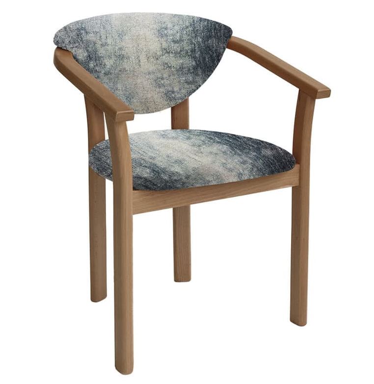 Стілець крісло з дерев'яними підлокітниками 56x57x76 натуральне дерево