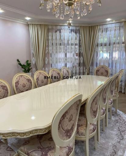 Стілець із круглою спинкою Яєценєв 102х51х49 білий тканина з малюнком