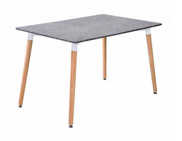 Комплект обідній стіл прямокутний нерозкладний МДФ + 4 стільці пластик 