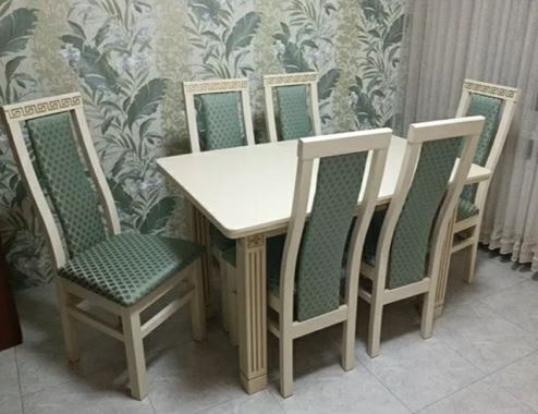 Кухонний стіл білий з патиною