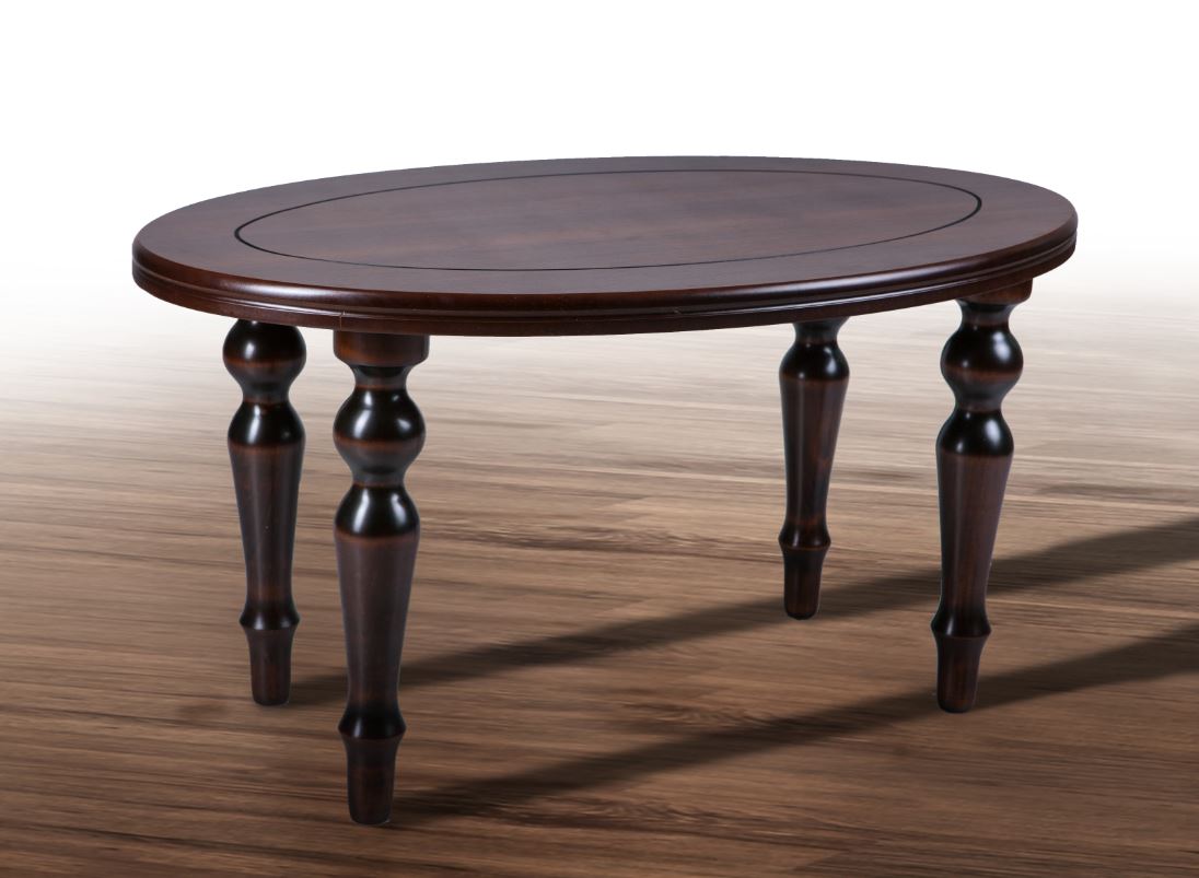 Овальний стіл журнальний на фігурних ніжках 88х56х47 дерев'яний